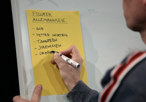 viser en som skriver en liste